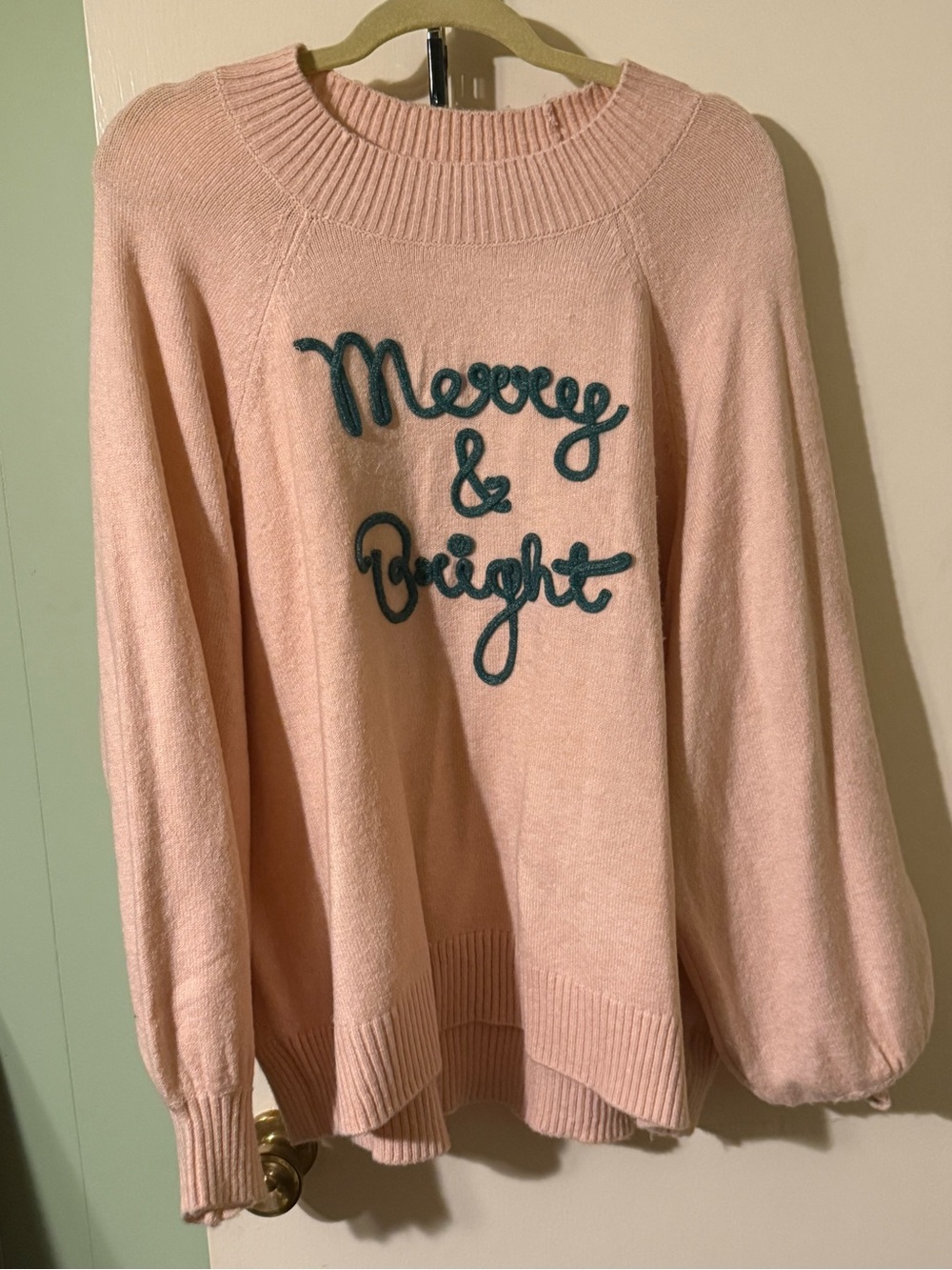 LC Lauren Conrad Pink 'Merry & Bright' Crewneck Sweater